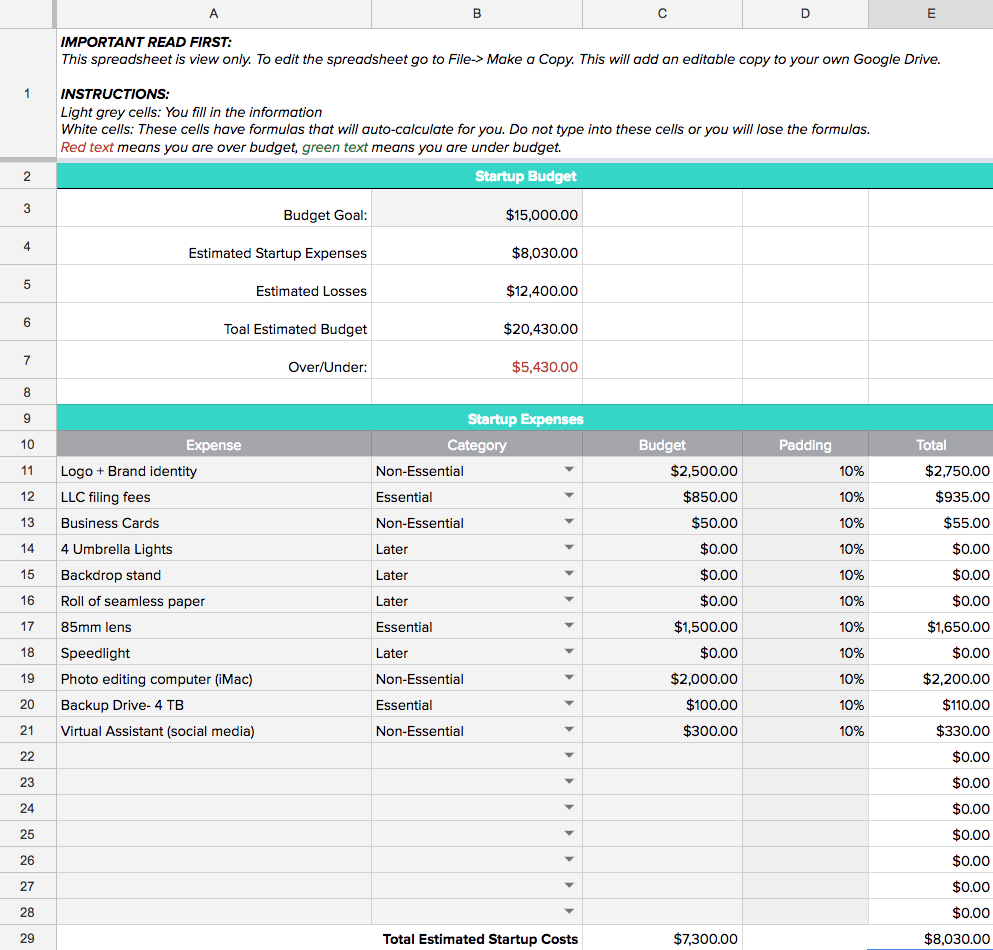 Detail Small Business Expenses Template Nomer 34