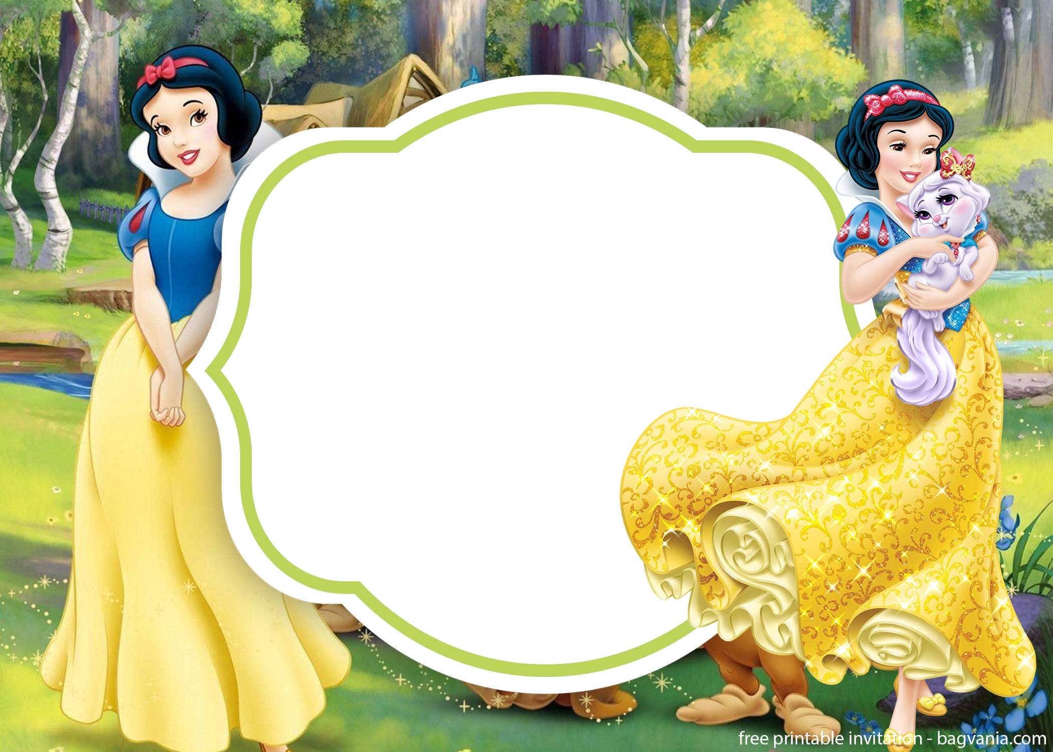Detail Snow White Invitation Template Nomer 11