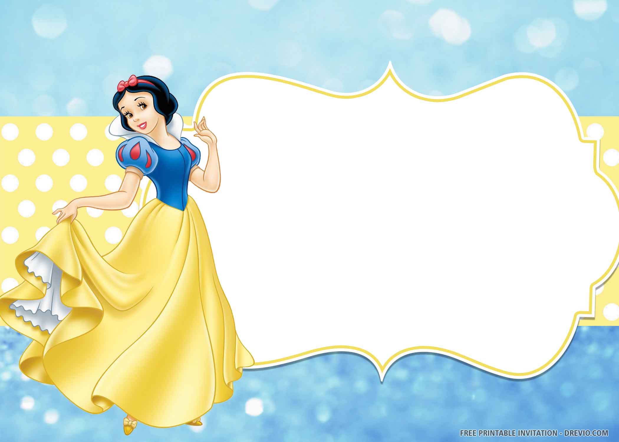 Detail Snow White Invitation Template Nomer 13