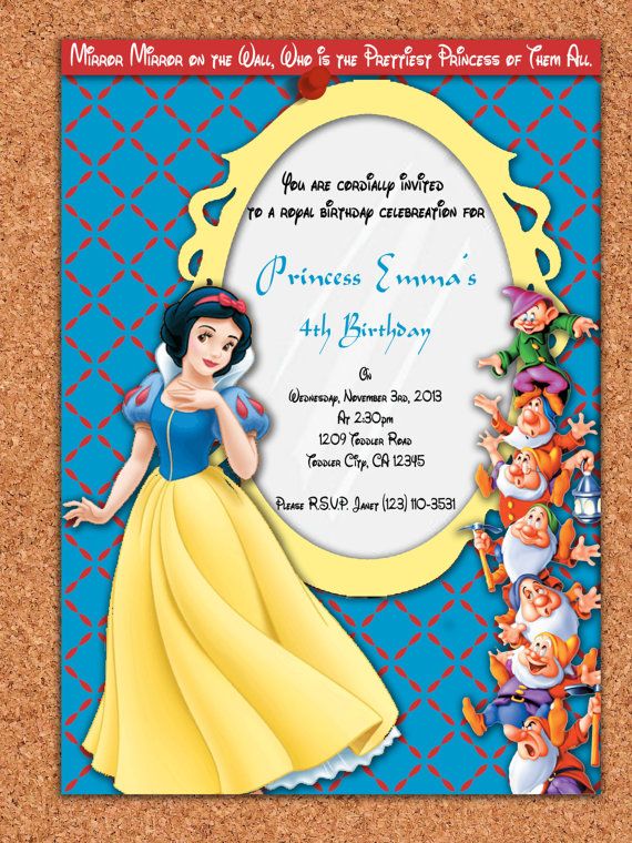 Detail Snow White Invitation Template Nomer 14