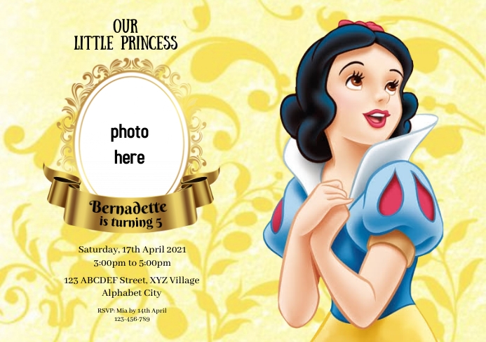 Detail Snow White Invitation Template Nomer 8