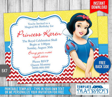 Detail Snow White Invitation Template Nomer 9