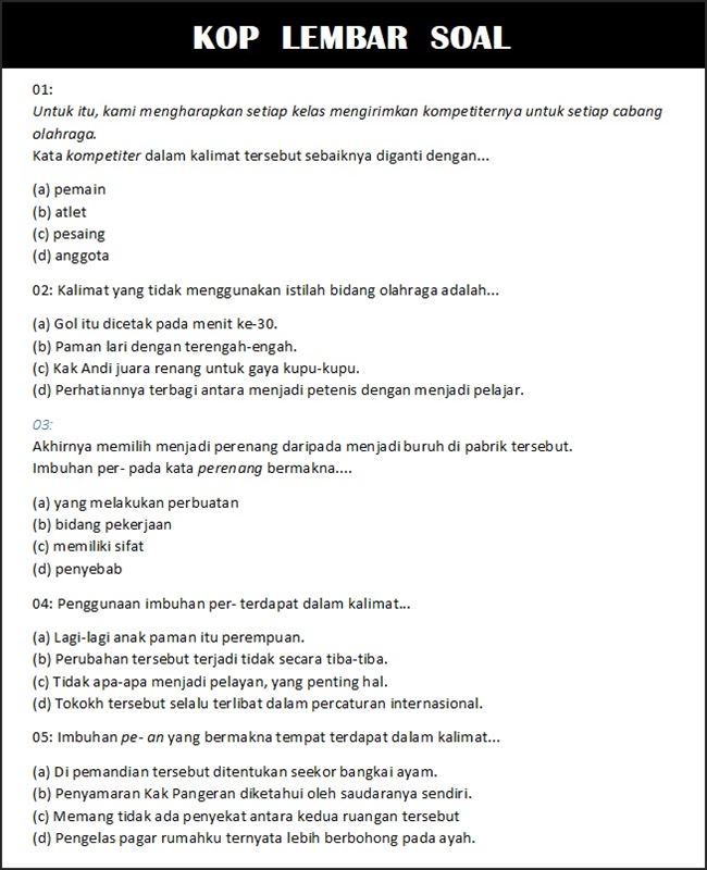 Detail Soal Bahasa Indonesia Membuat Kalimat Berdasarkan Gambar Nomer 20
