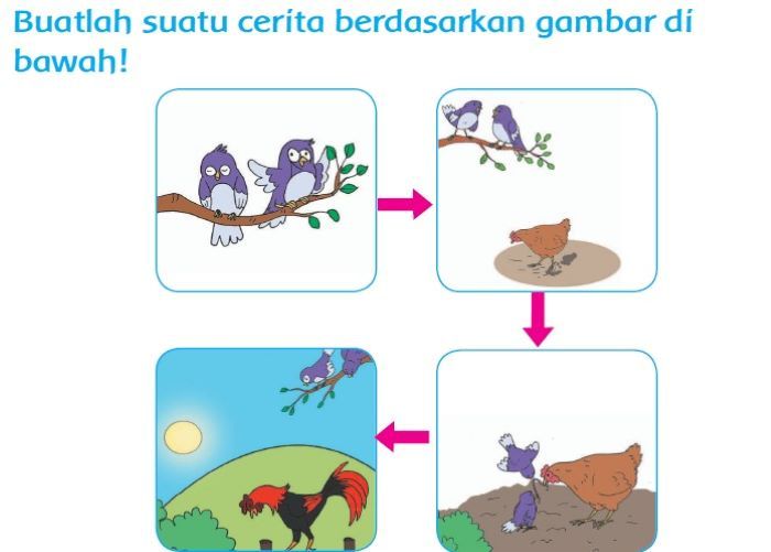 Detail Soal Bahasa Indonesia Membuat Kalimat Berdasarkan Gambar Kelas 2 Nomer 28