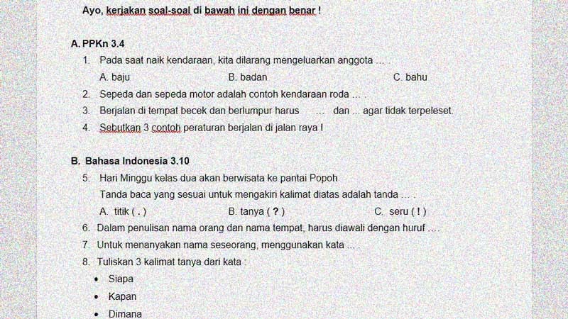 Detail Soal Bahasa Indonesia Membuat Kalimat Berdasarkan Gambar Kelas 2 Nomer 5