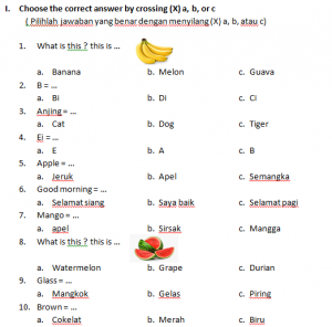 Detail Soal Bahasa Inggris Gambar Kelas 1 Sd Nomer 24