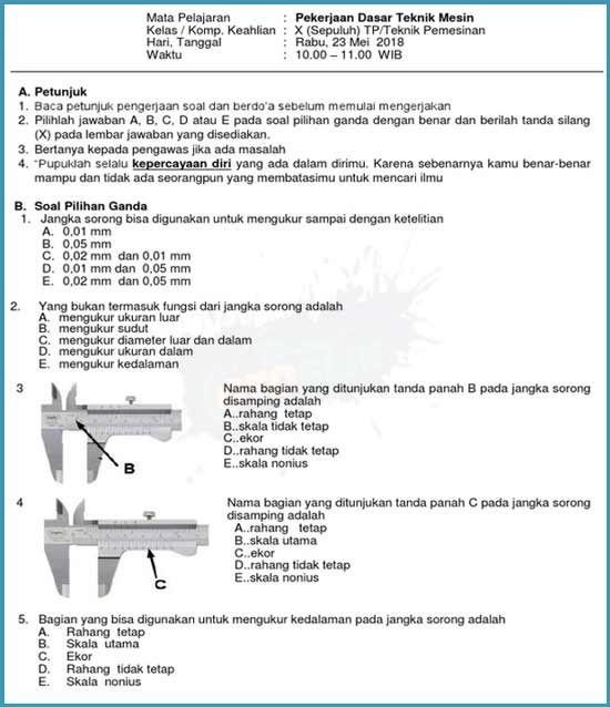 Detail Soal Gambar Teknik Kelas 10 Beserta Jawabannya Nomer 16