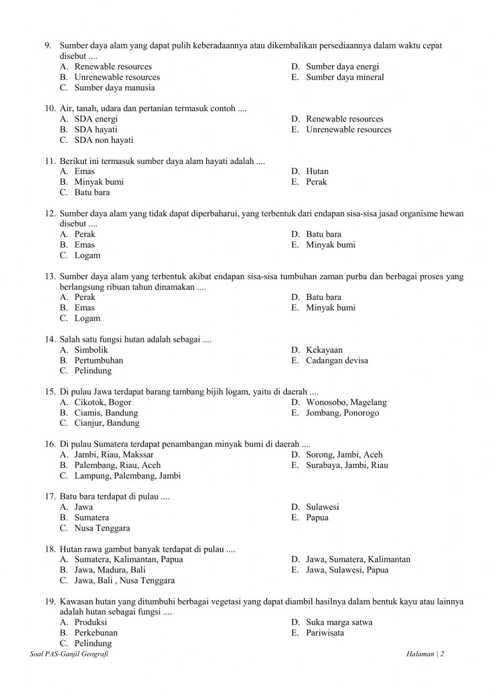 Detail Soal Geografi Sma Gambar Hutan Untuk Pariwisata Nomer 28