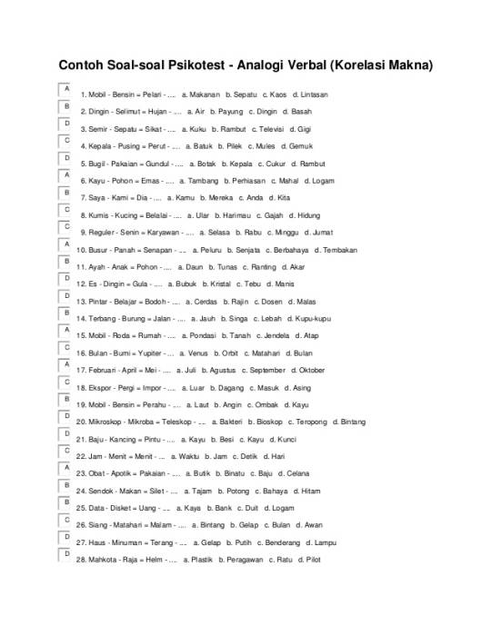 Detail Soal Psikotes Gambar Soal Psikotes Analogi Nomer 17