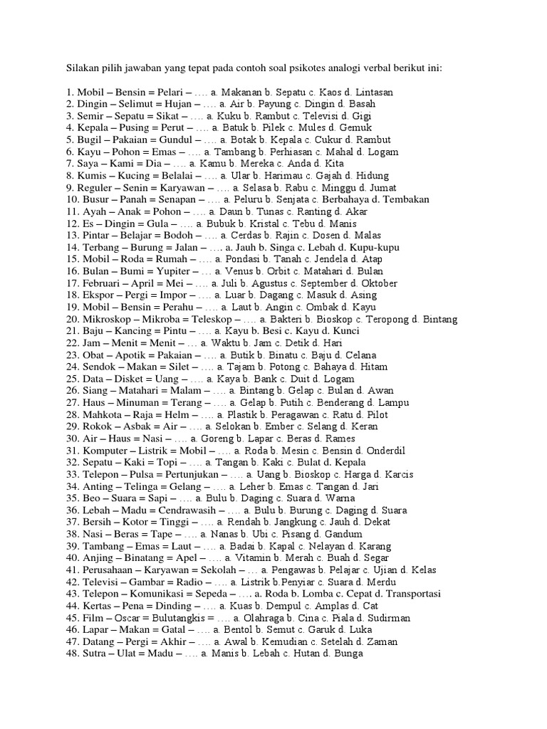Detail Soal Psikotes Gambar Soal Psikotes Analogi Nomer 4