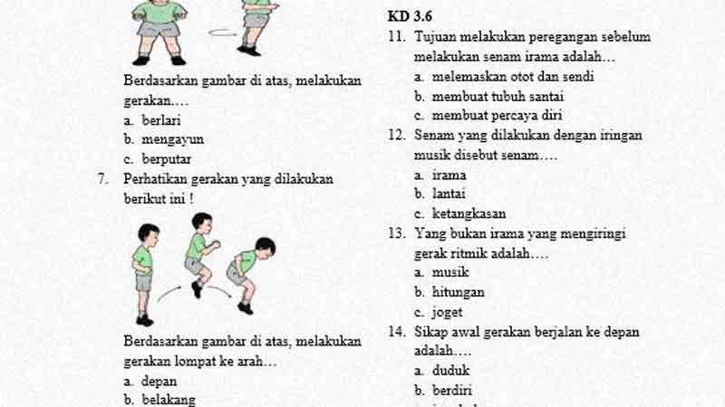 Detail Soal Ulangan Beserta Gambar Pjok Kelas 2 Nomer 6