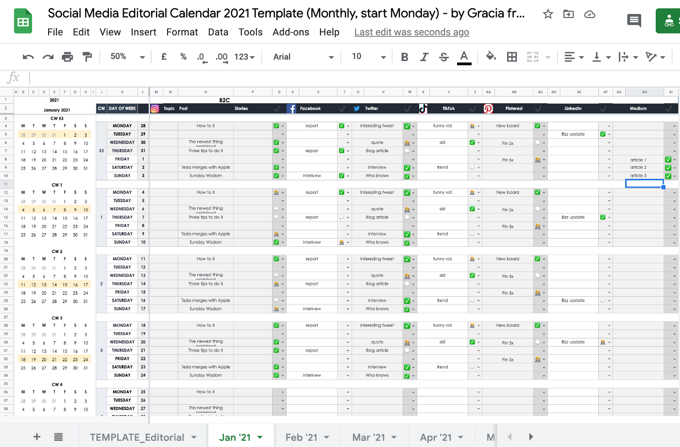 Detail Social Media Calendar Template Nomer 22