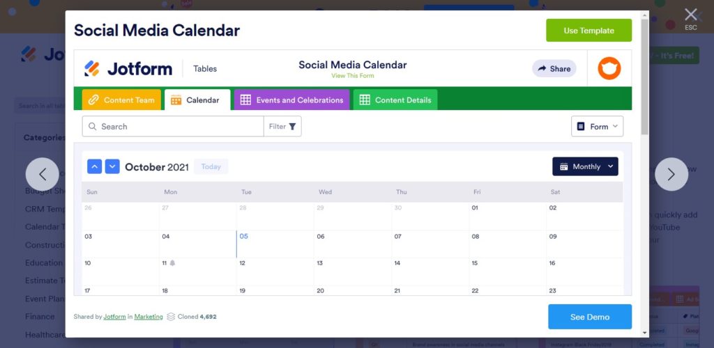 Detail Social Media Calendar Template Nomer 53