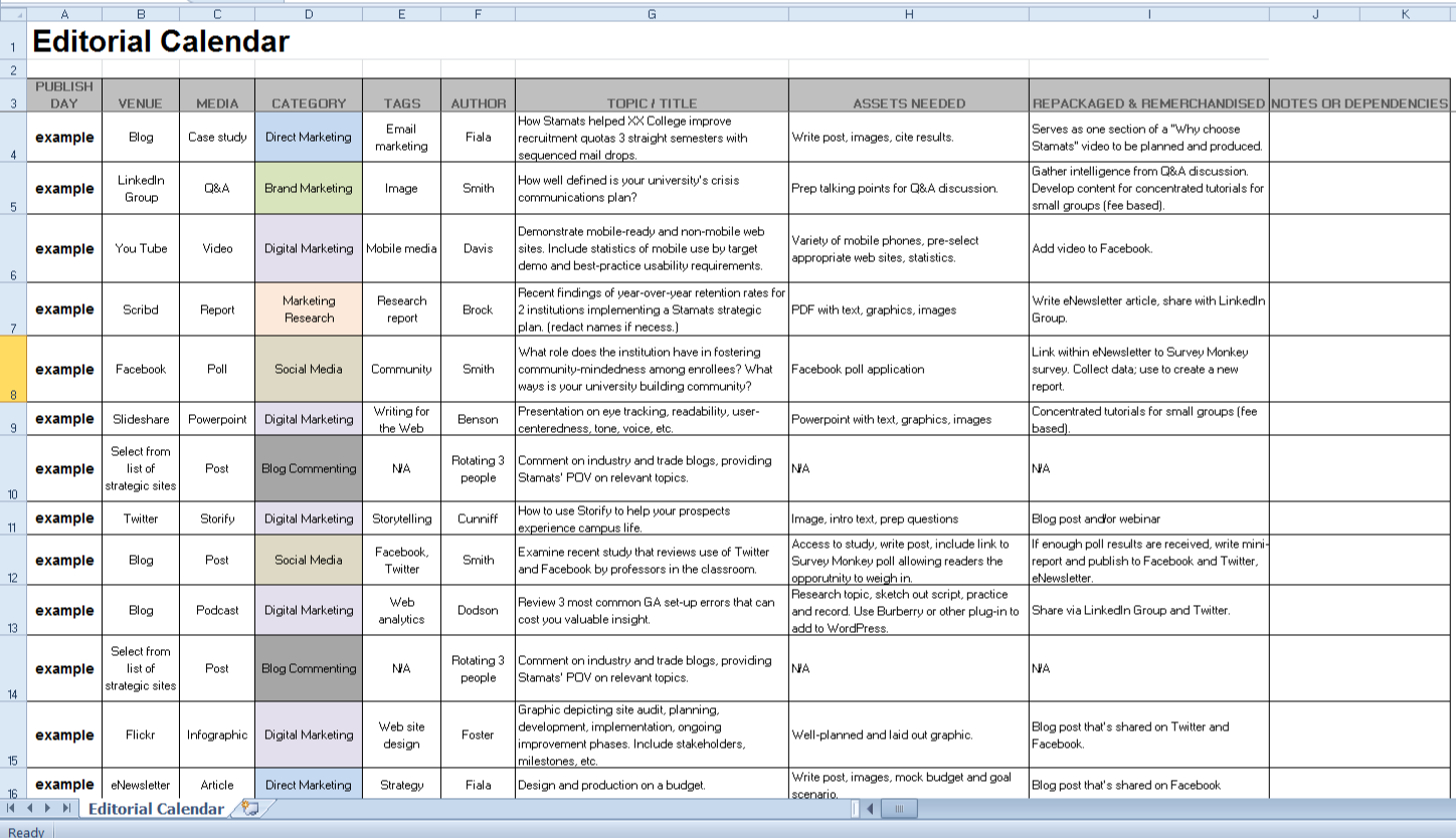 Detail Social Media Editorial Plan Template Nomer 13