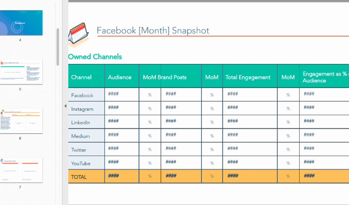 Detail Social Media Excel Template Nomer 46