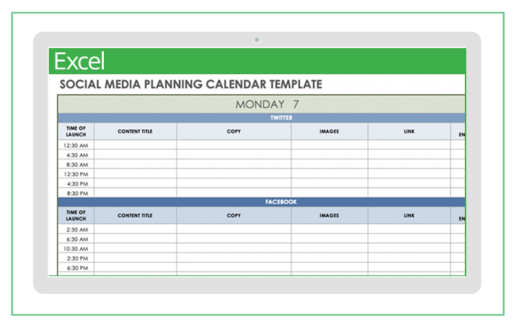 Detail Social Media Excel Template Nomer 9