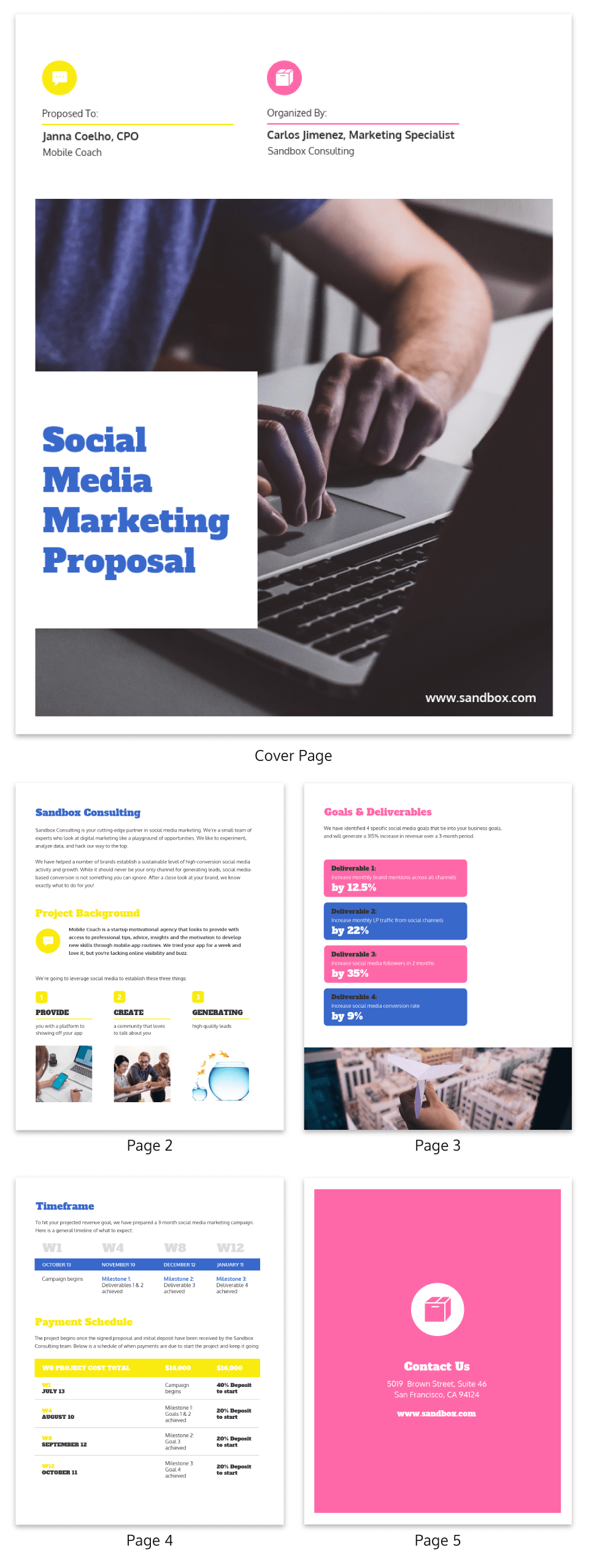 Detail Social Media Proposal Template Nomer 12