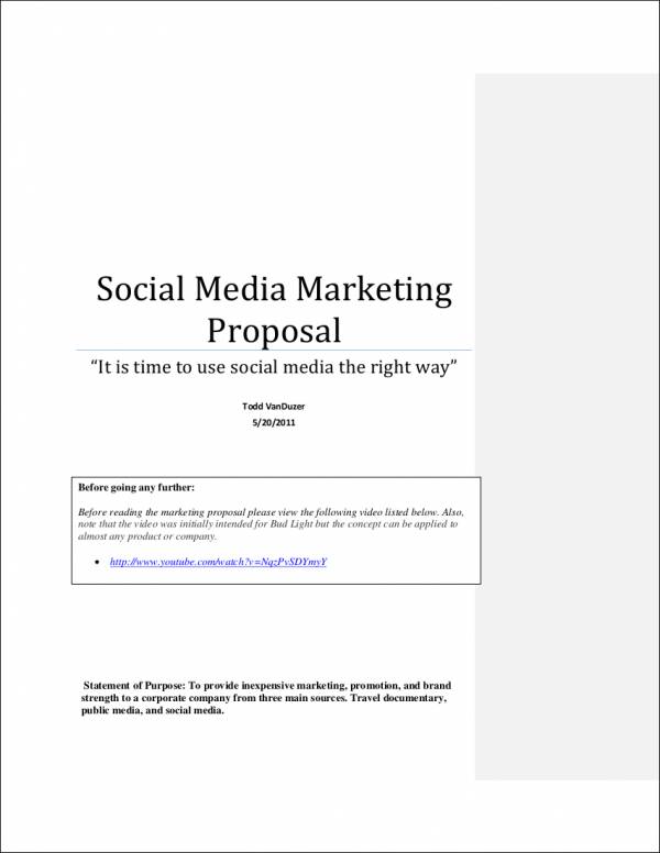 Detail Social Media Proposal Template Nomer 31