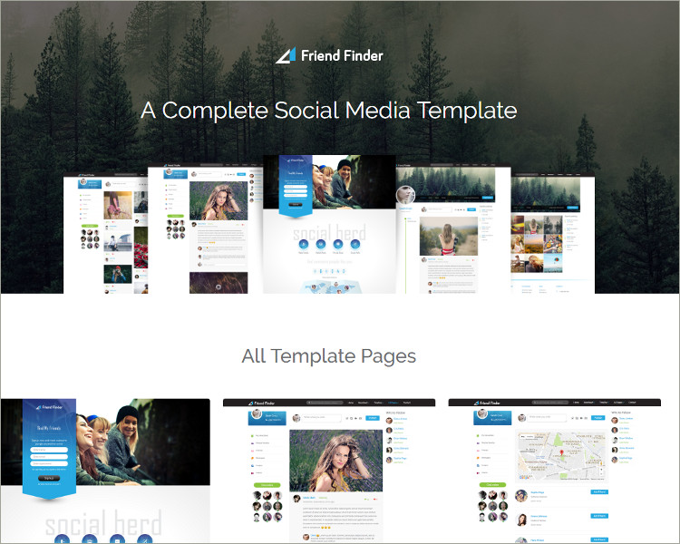 Detail Social Media Web Template Nomer 4