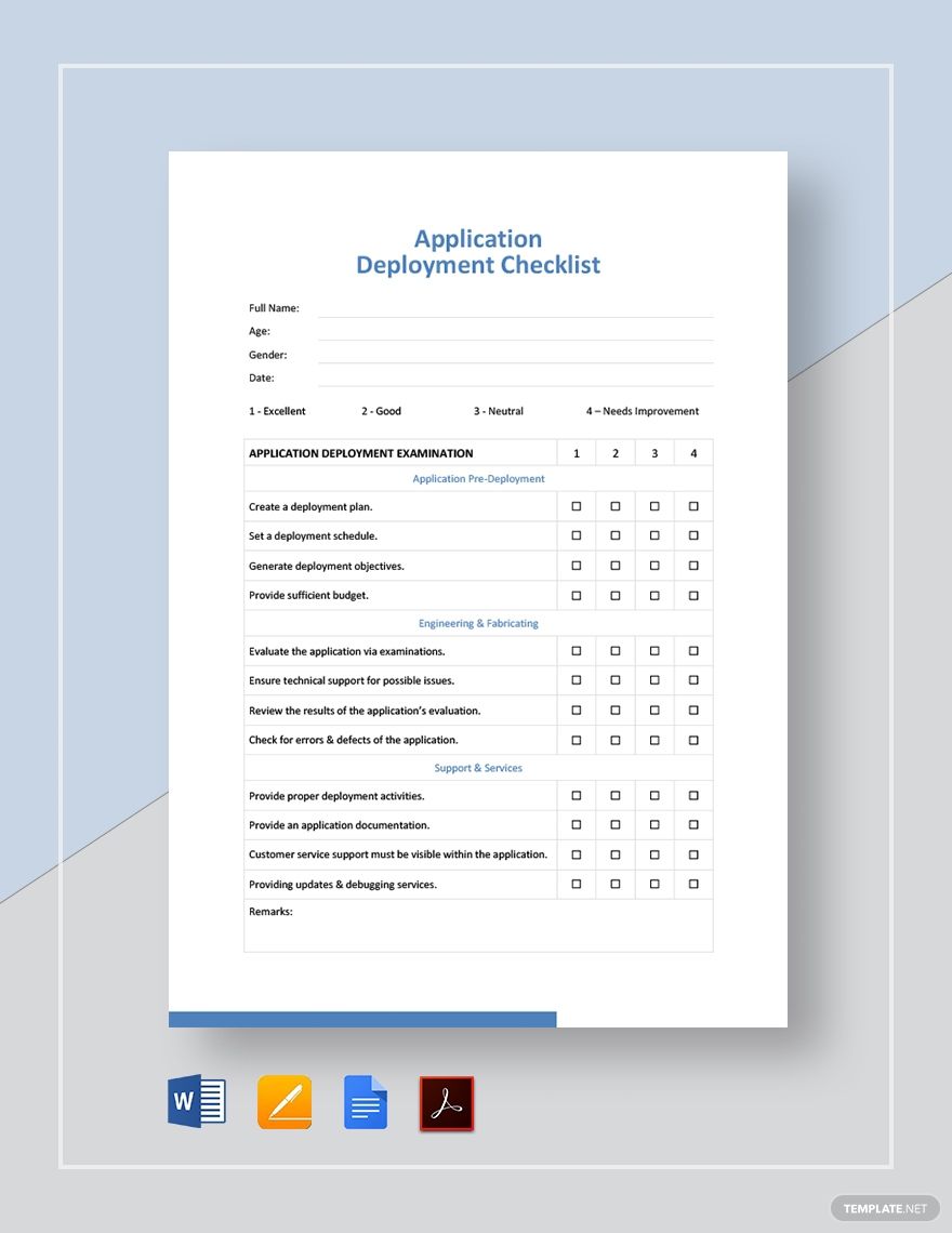 Detail Software Deployment Checklist Template Nomer 3