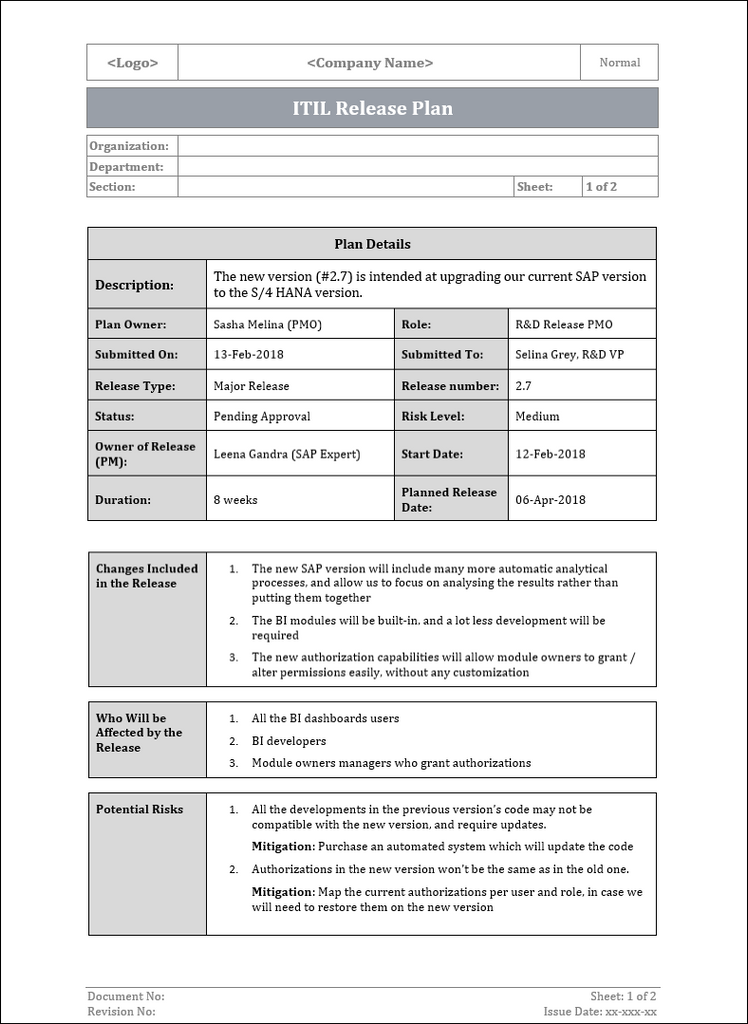 Detail Software Deployment Checklist Template Nomer 41