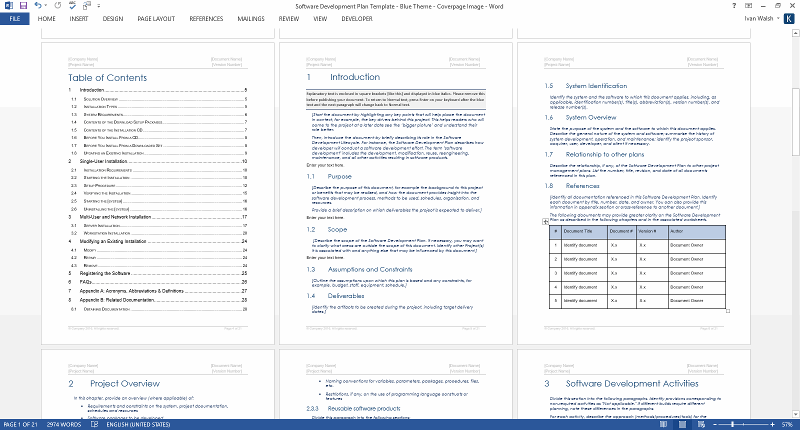 Detail Software Development Project Documentation Template Nomer 6