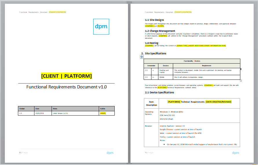 Detail Software Development Requirements Template Nomer 6