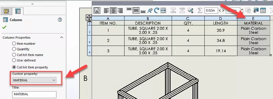 Detail Solidworks Weldment Cut List Template Nomer 2