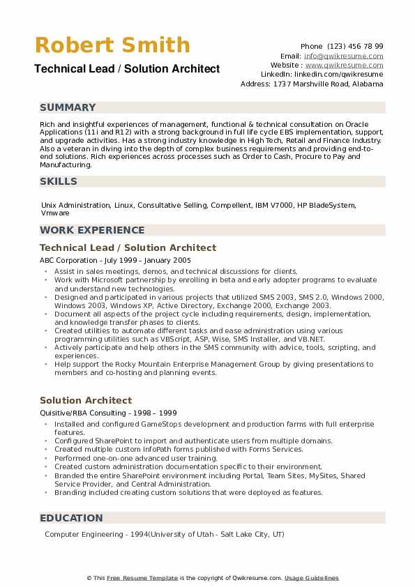 Detail Solution Architect Document Template Nomer 27