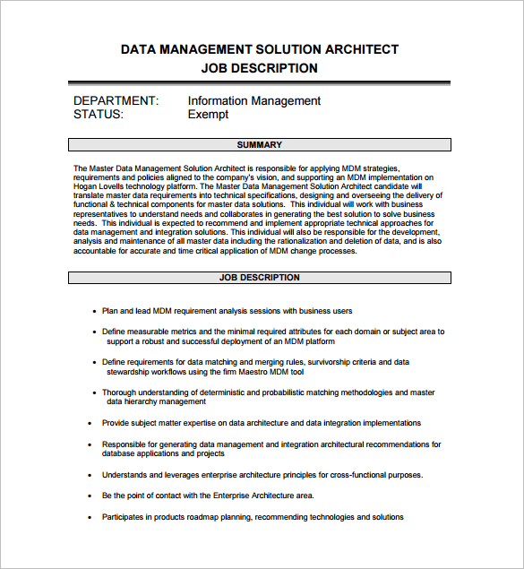 Detail Solution Architect Document Template Nomer 29