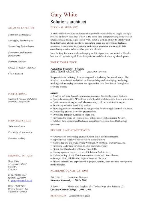 Detail Solution Architect Document Template Nomer 45