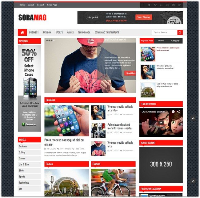 Detail Sora Mag Blogger Template Nomer 13