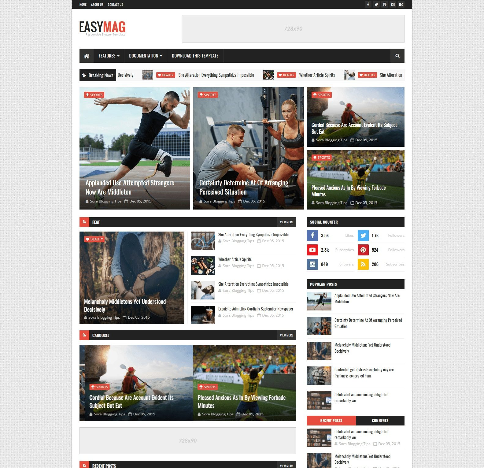 Detail Sora Mag Blogger Template Nomer 17