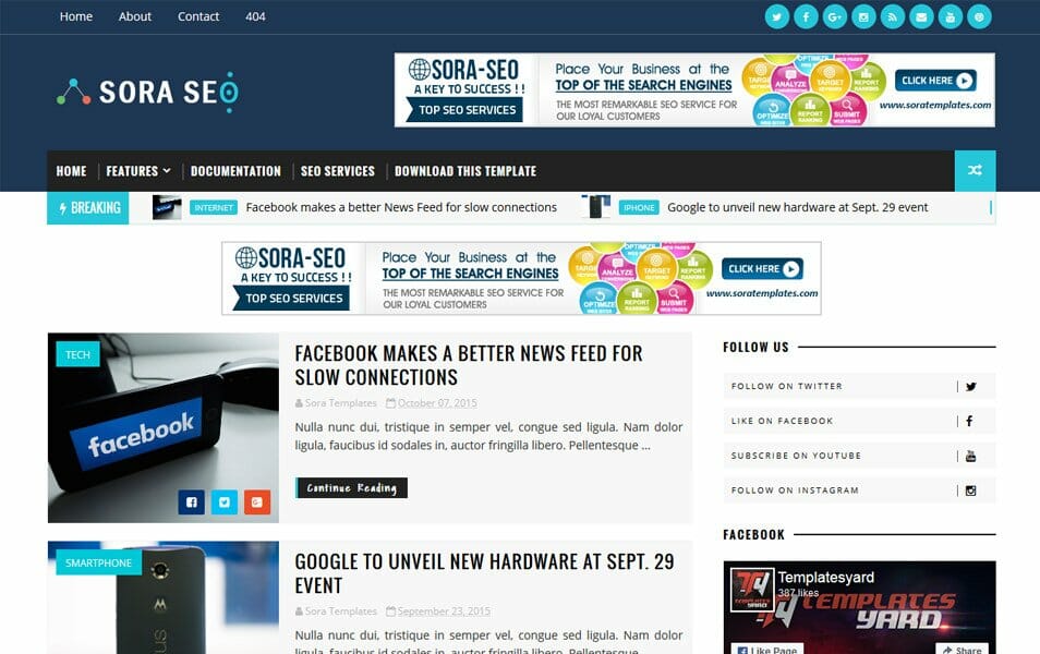 Detail Sora Mag Blogger Template Nomer 51