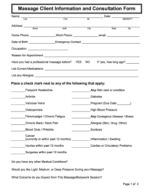 Detail Spa Client Intake Form Template Nomer 30