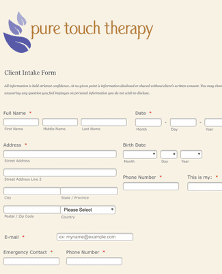 Detail Spa Client Intake Form Template Nomer 46