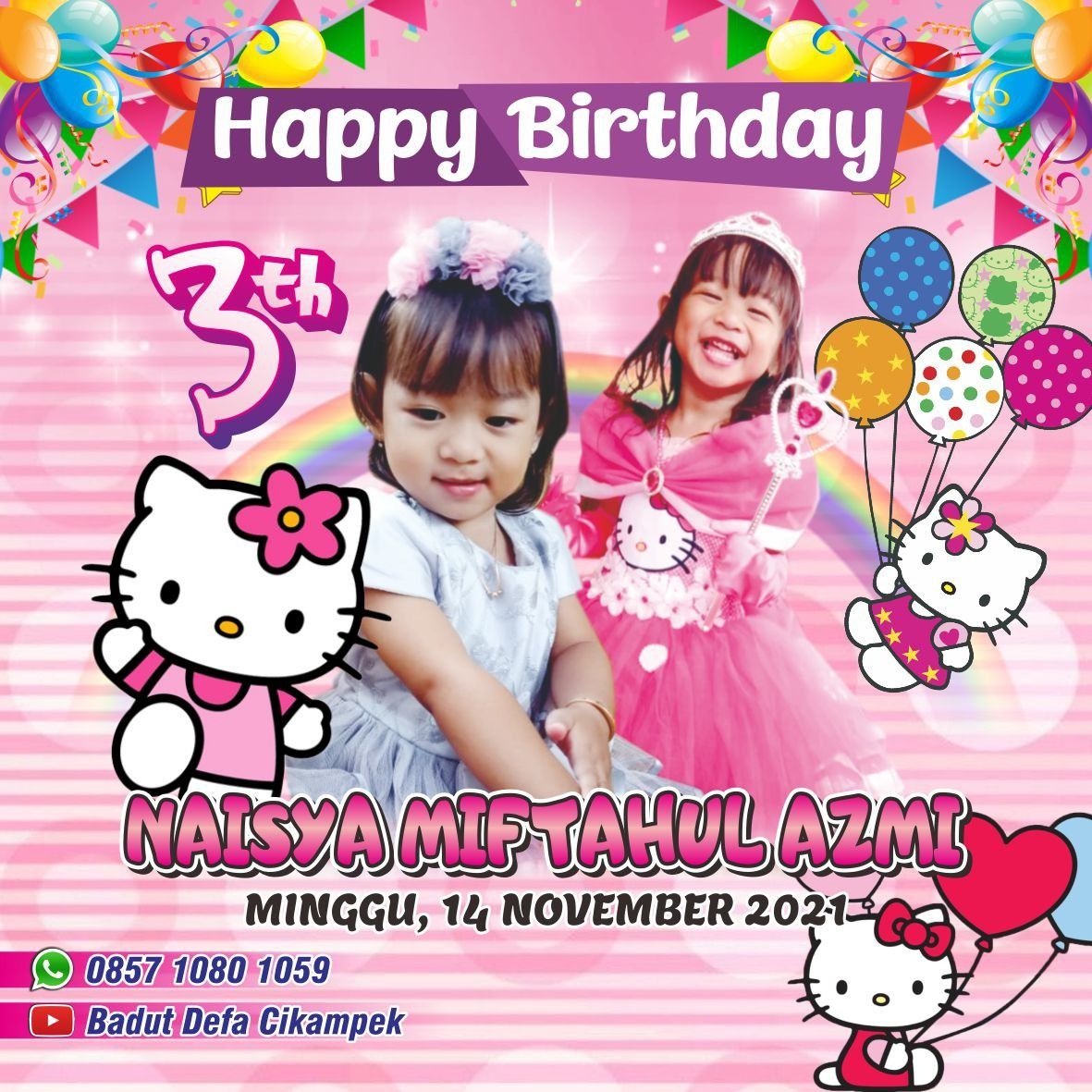 Detail Spanduk Ulang Tahun Hello Kitty Nomer 14