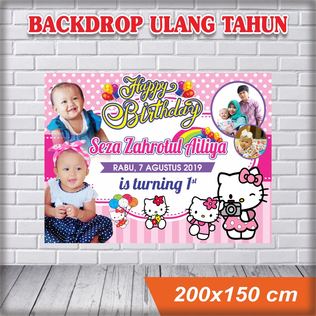 Detail Spanduk Ulang Tahun Hello Kitty Nomer 5