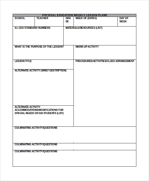 Detail Special Needs Lesson Plan Template Nomer 30