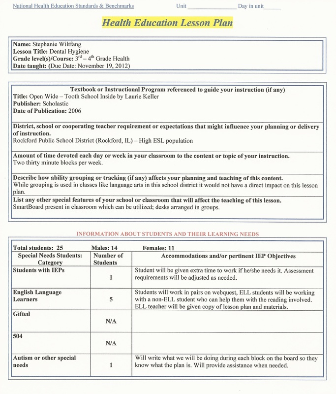 Detail Special Needs Lesson Plan Template Nomer 35