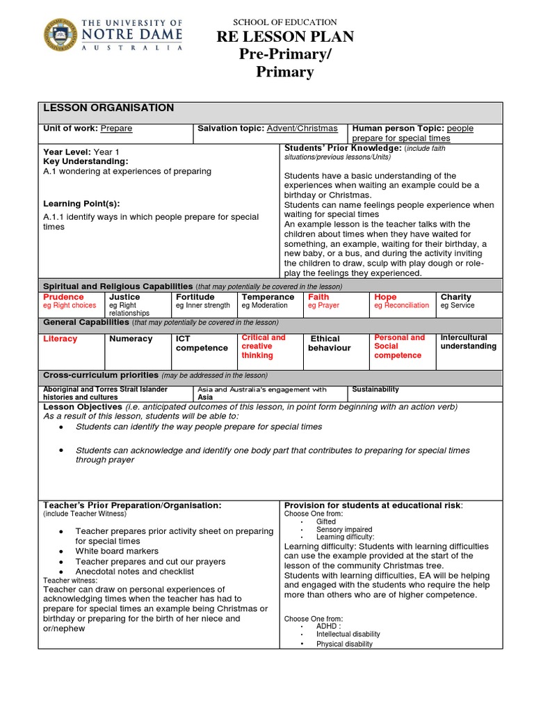 Detail Special Needs Lesson Plan Template Nomer 39