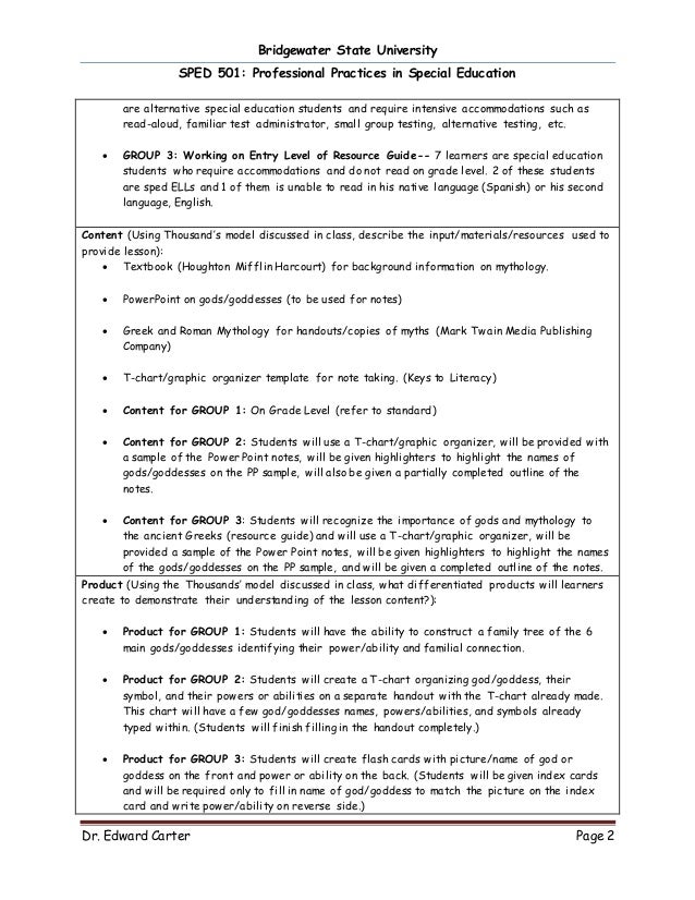 Detail Special Needs Lesson Plan Template Nomer 42