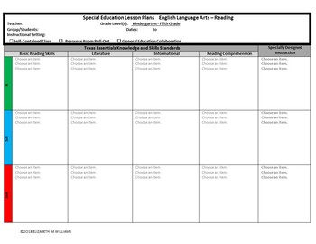 Detail Special Needs Lesson Plan Template Nomer 5