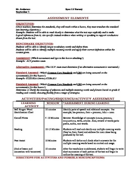 Detail Special Needs Lesson Plan Template Nomer 43