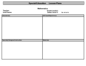 Detail Special Needs Lesson Plan Template Nomer 9