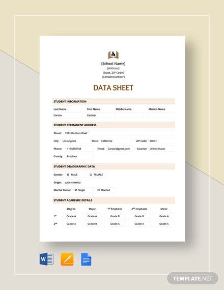 Detail Specification Sheet Template Nomer 22