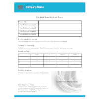 Detail Specification Sheet Template Nomer 28