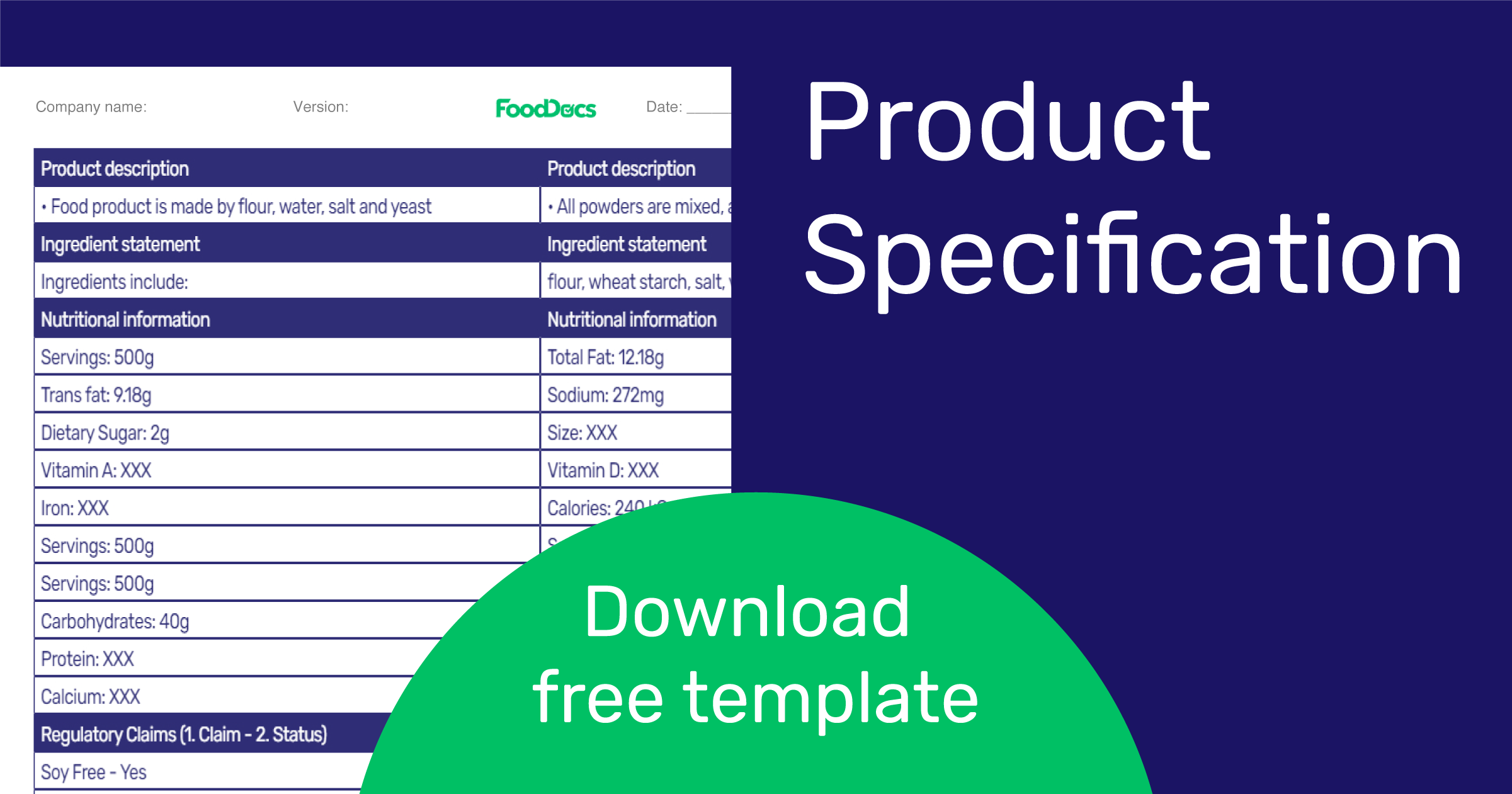 Detail Specification Sheet Template Nomer 33