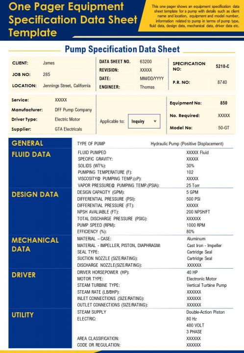 Detail Specification Sheet Template Nomer 5