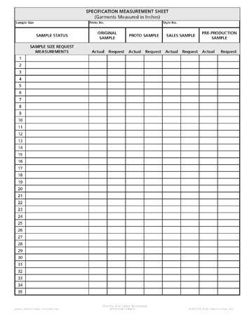 Detail Specification Sheet Template Nomer 35